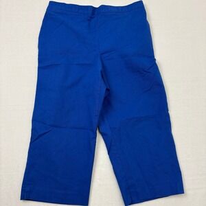 Alfred Dunner Womens Royal Blue Elastic Waist Crop Pants Capris sz 14 High Rise